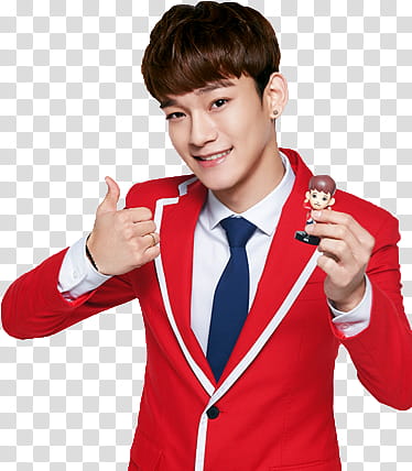 EXO KFC CHINA, man doing thumbs up hand gesture transparent background PNG clipart