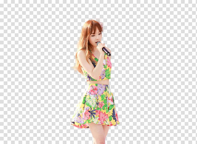 Taeyeon SNSD, woman holding microphone transparent background PNG clipart