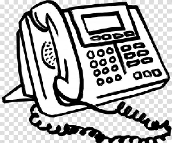 corded phone telephone telephony line art technology, Answering Machine transparent background PNG clipart