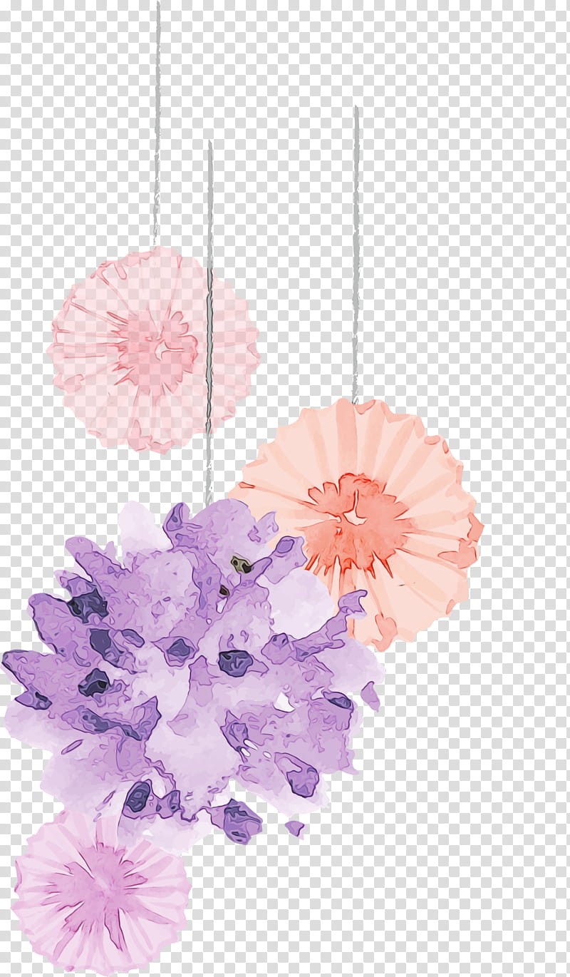 pink flower lilac plant petal, Watercolor, Paint, Wet Ink, Hydrangea, Cut Flowers, Blossom, Ornament transparent background PNG clipart