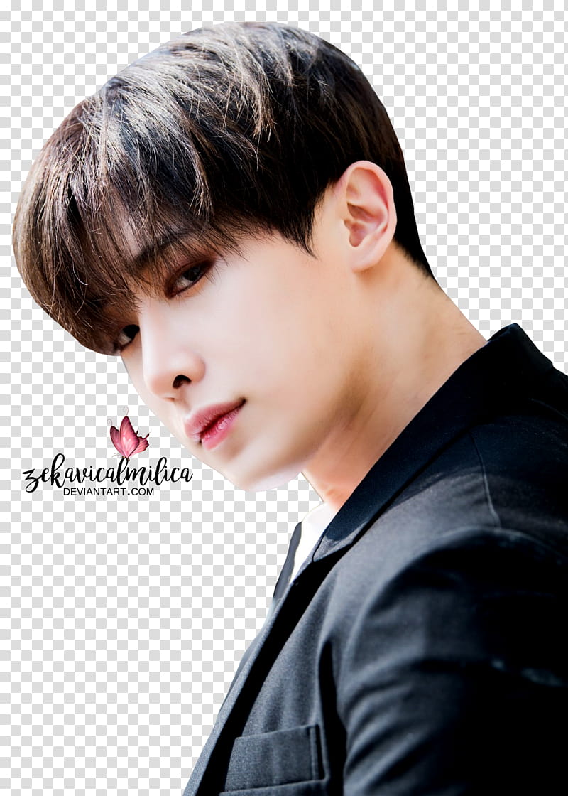 Monsta X Wonho Jealousy x Naver, man staring at left side transparent background PNG clipart
