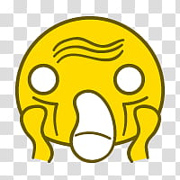Caritas face, yellow shocking emoticon transparent background PNG clipart