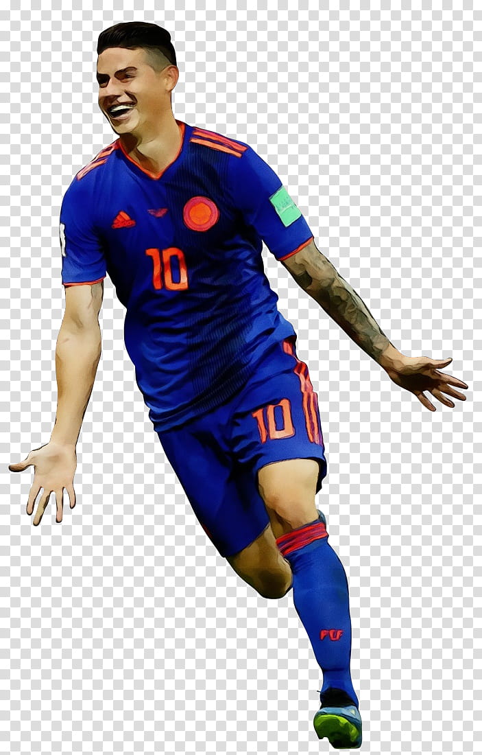 Football, Watercolor, Paint, Wet Ink, Colombia National Football Team, 2014 Fifa World Cup, 2018 World Cup, Football Player transparent background PNG clipart