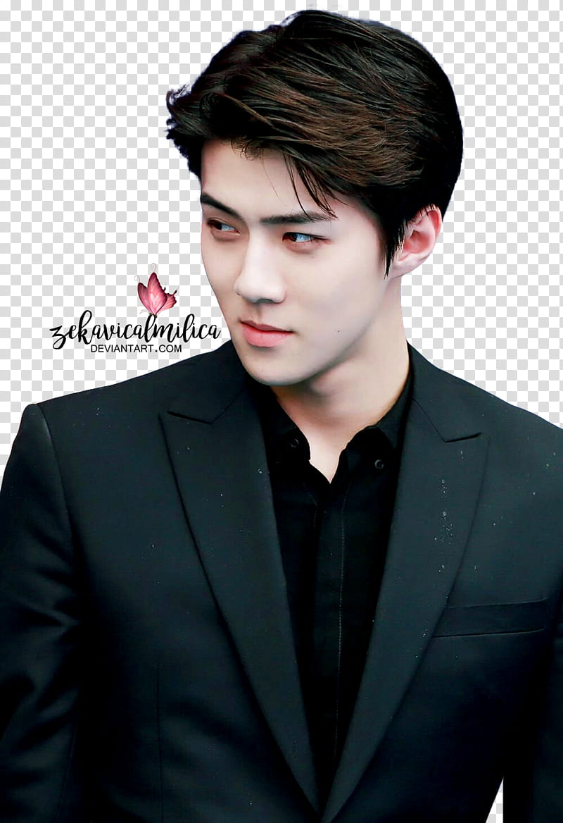 EXO Sehun , man in black suit transparent background PNG clipart