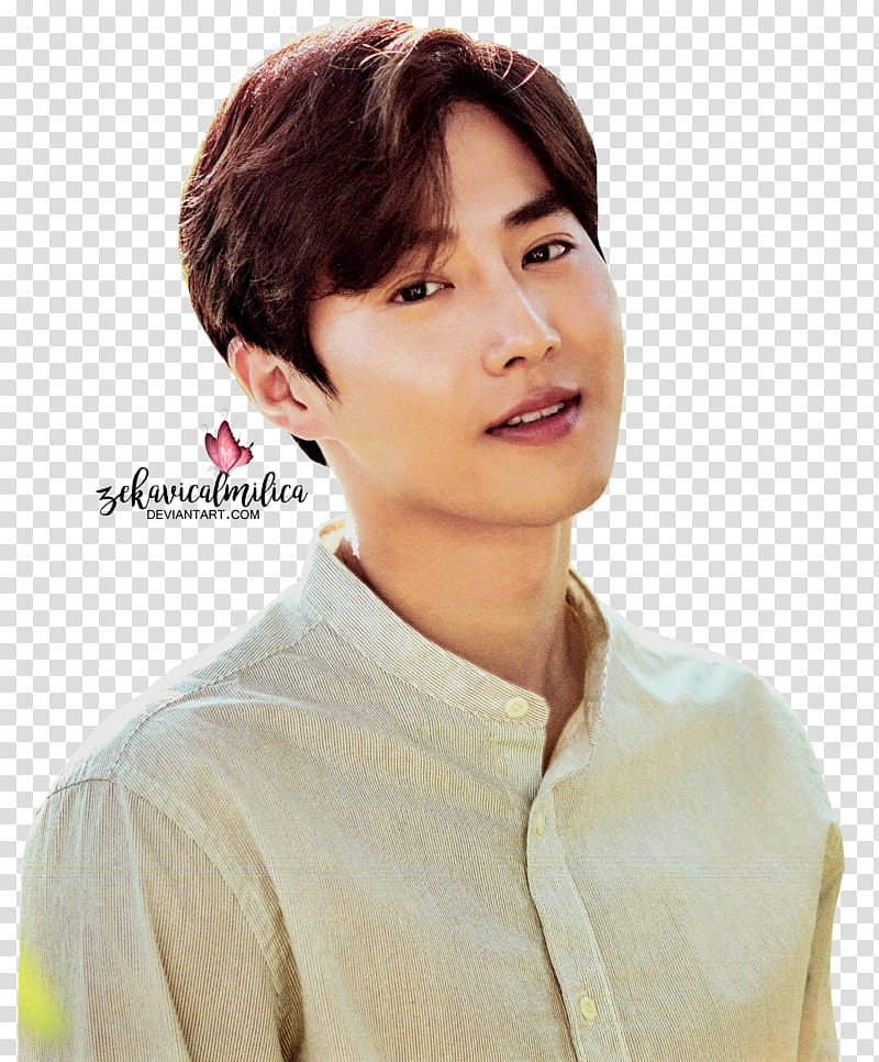 EXO Nature Republic, smiling man wearing gray button-up top transparent background PNG clipart