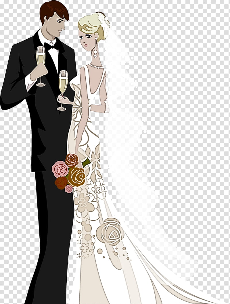 Wedding dress, Gown, Formal Wear, Cartoon, Male, Bride, Bridal Clothing, Victorian Fashion transparent background PNG clipart
