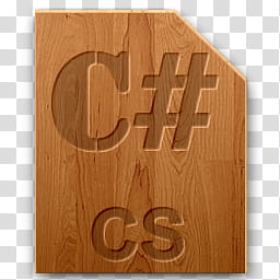 Wood icons for file types, cs, C$ CS icon transparent background PNG clipart