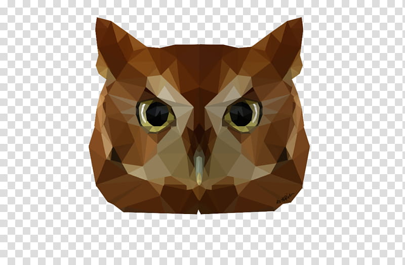 Low Poly Eastern Screech-Owl transparent background PNG clipart