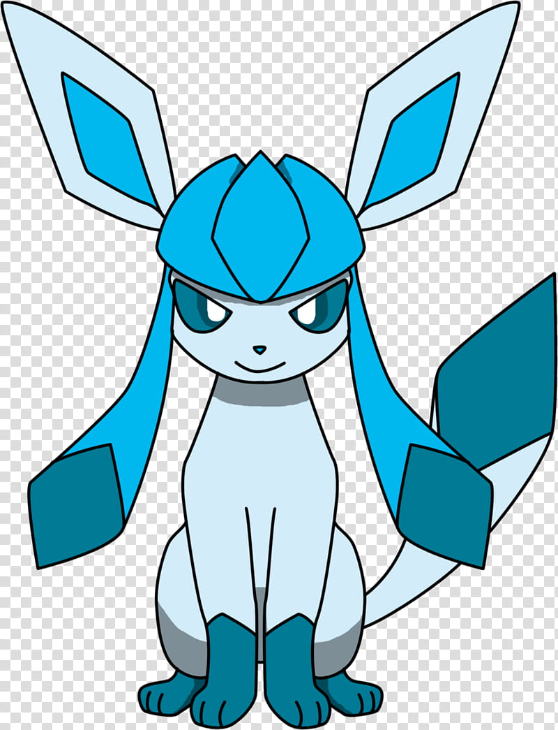 Glaceon Sitting, blue and white monster illustration transparent background PNG clipart