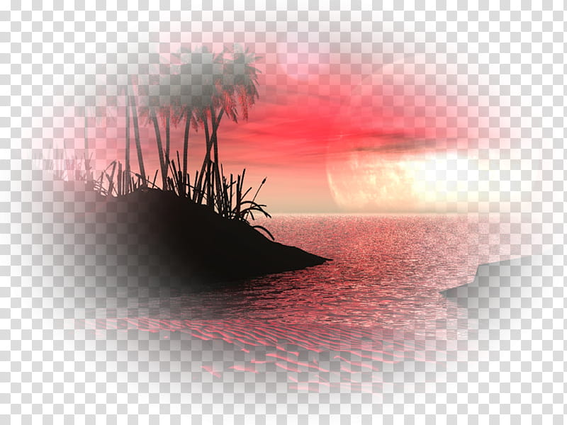 Cartoon Nature, Landscape, Painting, Marine Art, Sunset, Sky, Calm, Water transparent background PNG clipart