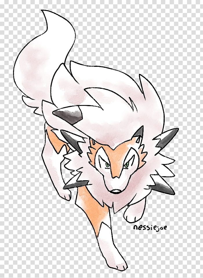 dusk lycanroc in classic ken sugimori style transparent background PNG clipart