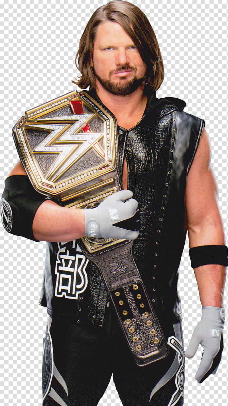 AJ Styles WWE Champion  transparent background PNG clipart