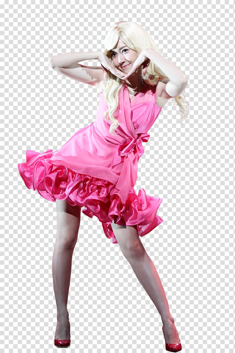 Jessica Legally Blonde musical, blonde haired woman in pink sleeveless dress transparent background PNG clipart