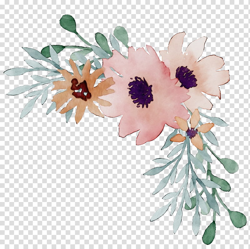 Floral design, Watercolor, Paint, Wet Ink, Flower, Gerbera, Plant, Cut Flowers transparent background PNG clipart