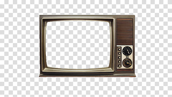 Old TV s, vintage brown CRT TV transparent background PNG clipart
