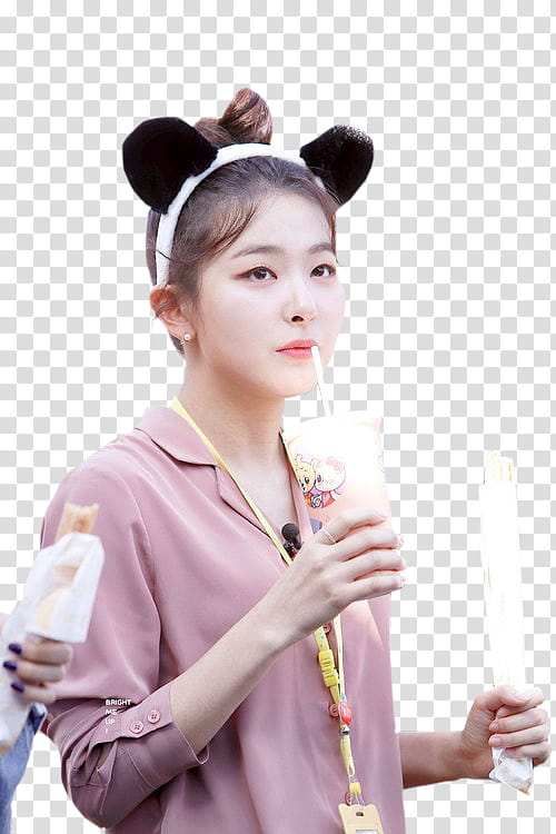 Kang Seulgi Red Velvet, woman holding white cup transparent background PNG clipart