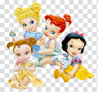 Nenitas Princesas, four baby Disney Princesses illustration transparent background PNG clipart