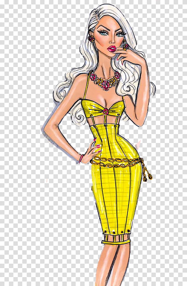 Dolls x Hayden Williams, woman standing wearing yellow spaghetti strap dress art transparent background PNG clipart