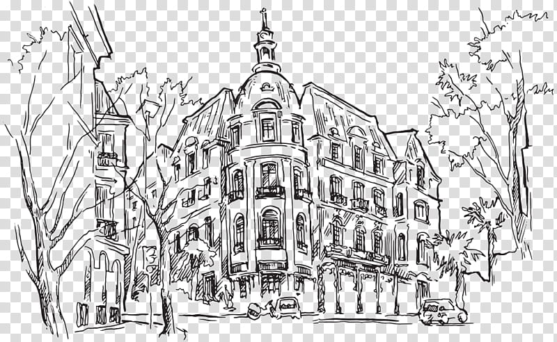 Architecture Tree, Prague, Drawing, Line Art, Black And White
, Facade, Medieval Architecture, Visual Arts transparent background PNG clipart