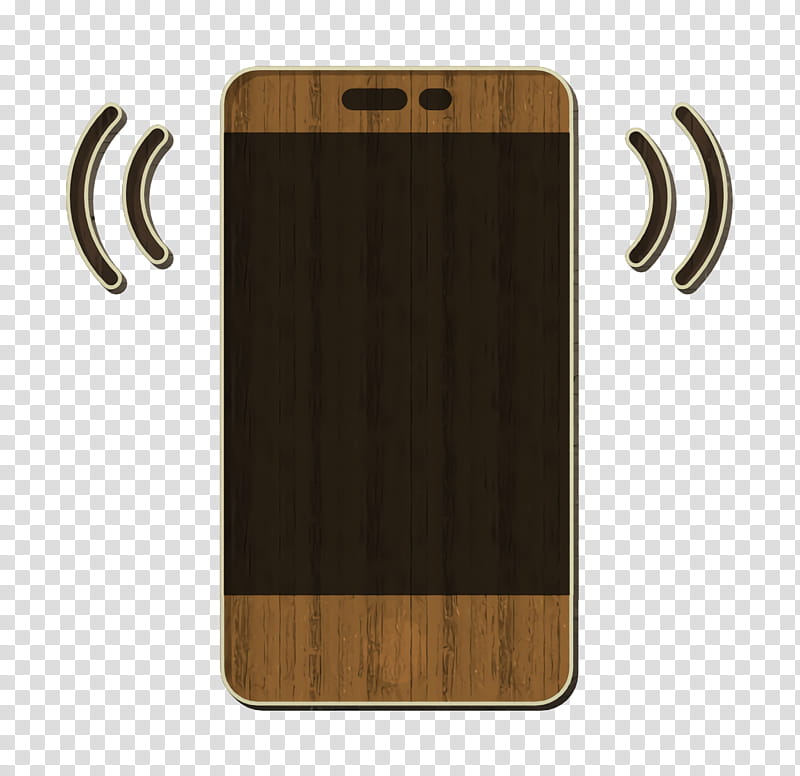 Smartphone icon Essential icon, Mobile Phone Case, Mobile Phone Accessories, Brown, Wood, Gadget, Technology, Rectangle transparent background PNG clipart