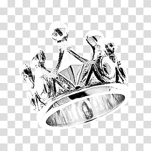 , silver-colored crown ring transparent background PNG clipart