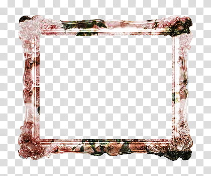 Marcos, pink and green floral border transparent background PNG clipart