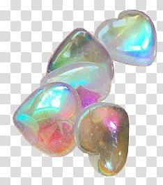 Holo ect, five iridescent stones transparent background PNG clipart