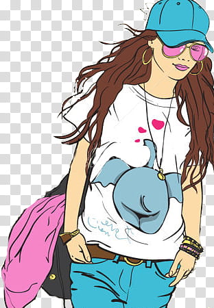 Dolls S StiloJuliii, woman wearing white and grey elephant-printed t-shirt illustration transparent background PNG clipart