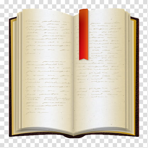 OS X dock icons, iBooks, opened white and brown book with red bookmark illustration transparent background PNG clipart