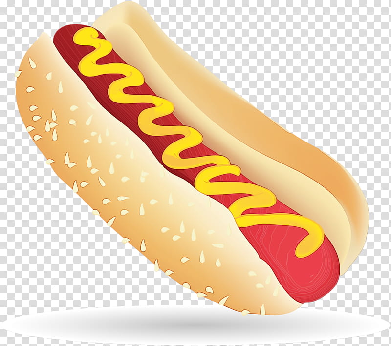 fast food frankfurter würstchen hot dog bun vienna sausage sausage, Watercolor, Paint, Wet Ink, Bockwurst, Bratwurst, Junk Food transparent background PNG clipart