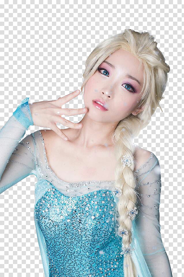 TOMIA, woman wearing Disney Princess Elsa dress transparent background PNG clipart