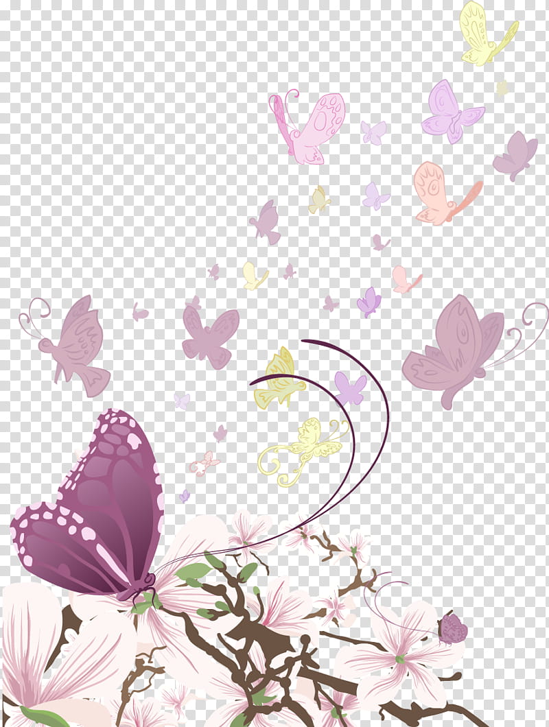 Pink Flower, Butterfly, Atlas Moth, Borboleta, Lepidoptera, Purple, Moths And Butterflies, Lilac transparent background PNG clipart