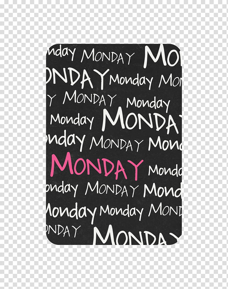 During the Week Journal Cards, Monday text transparent background PNG clipart