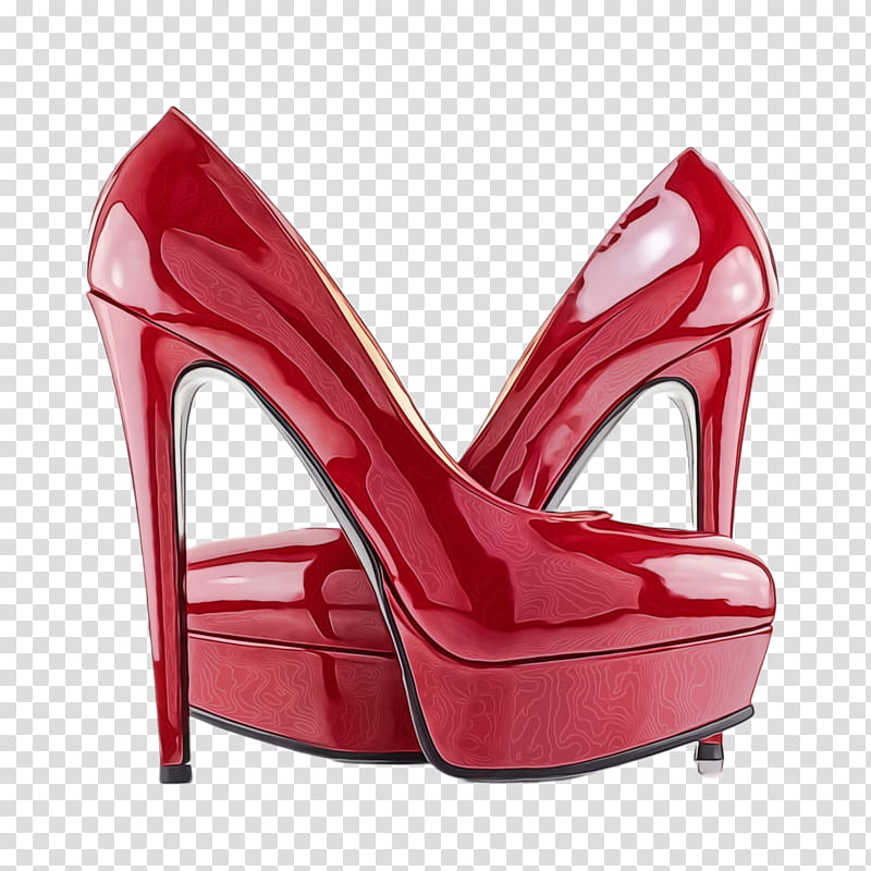 footwear high heels red basic pump shoe, Watercolor, Paint, Wet Ink, Pink, Sandal, Leg, Court Shoe transparent background PNG clipart