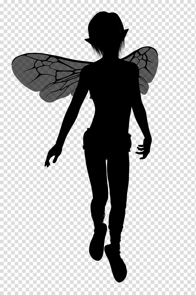 Faerie Silhouettes , silhouette of fairy standing transparent background PNG clipart