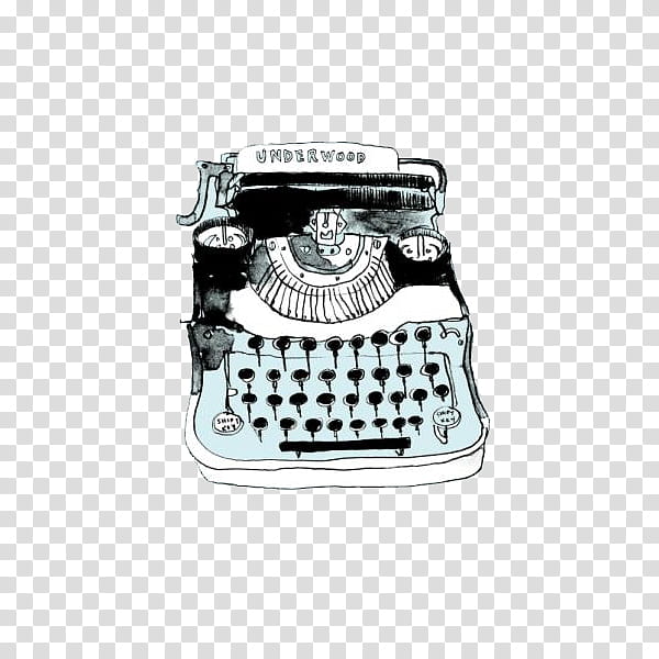 Typewriters, white and black typewriter illustration transparent background PNG clipart