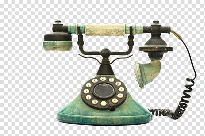 Retro, blue rotary telephone transparent background PNG clipart
