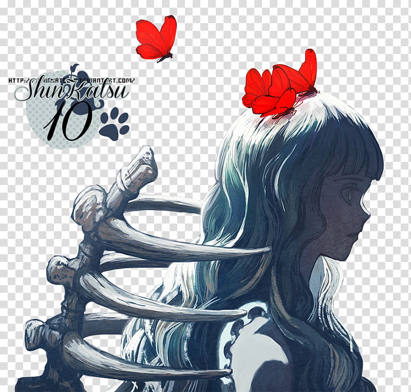 [Render ] Butterfly Sadness, woman wearing sleeveless top illustration transparent background PNG clipart
