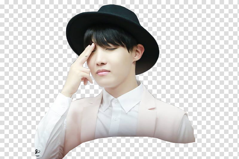 JHOPE BTS, man wearing black hat transparent background PNG clipart