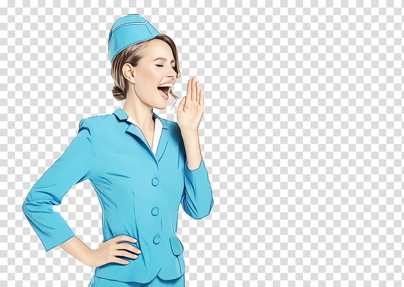 turquoise workwear gesture uniform outerwear, Watercolor, Paint, Wet Ink, Scrubs, Service, Health Care Provider, Finger transparent background PNG clipart