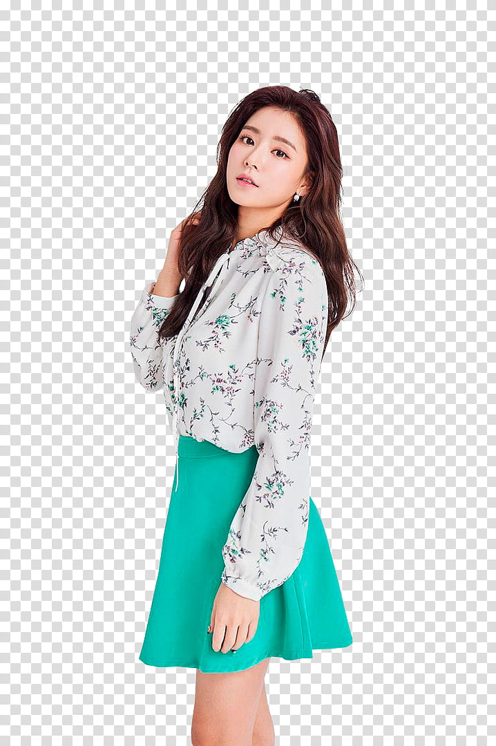 KIM JEON YEON, women's teal skirt transparent background PNG clipart