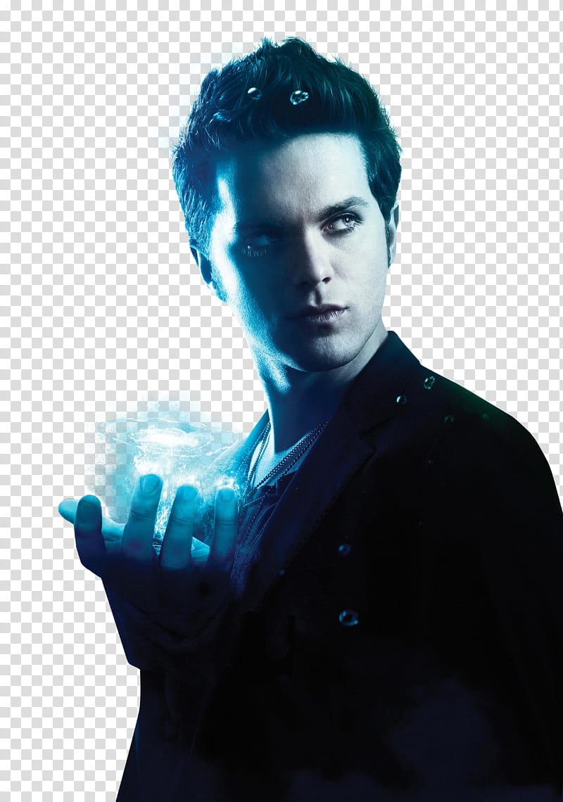 THE SECRET CIRCLE PROMOS, man wearing black shirt with light in his right palm transparent background PNG clipart