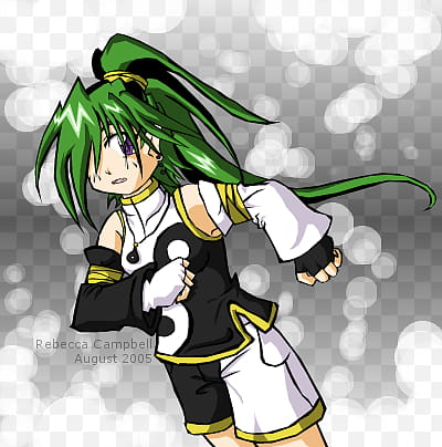 Running to Meet You, woman with green hair anime character transparent background PNG clipart