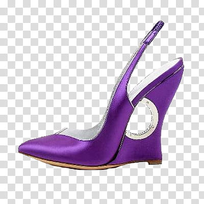 Shoes Mode Style, unpaired purple leather slingback wedge shoe transparent background PNG clipart