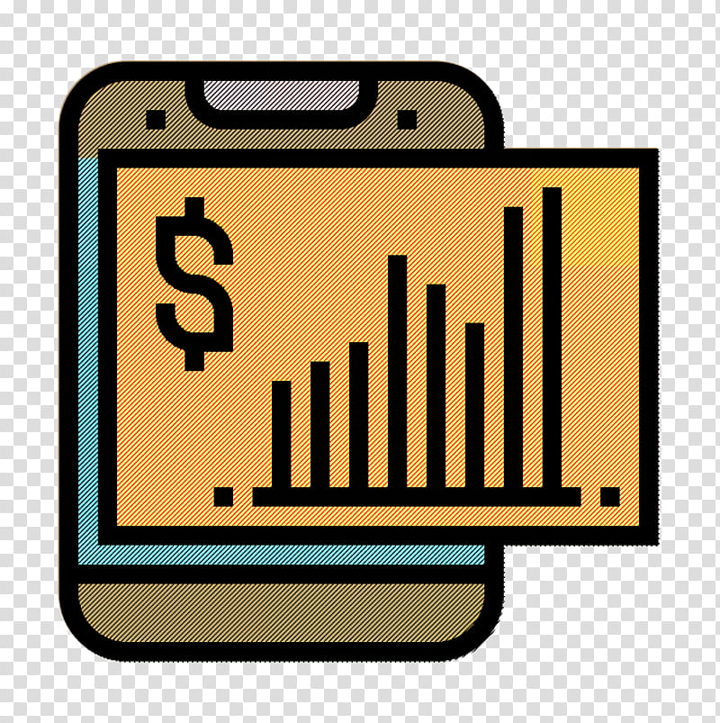 Statistics icon Investment icon Business and finance icon, Line, Yellow transparent background PNG clipart