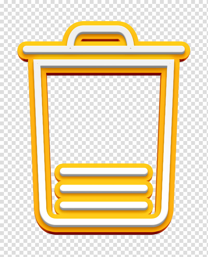 Essential Set icon Trash icon, Yellow, Line transparent background PNG clipart