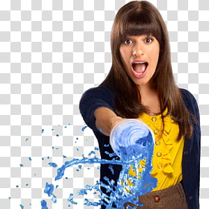 woman wears blue cardigan transparent background PNG clipart thumbnail