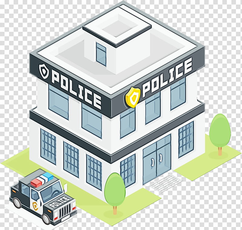 Police station Police officer Police precinct Transparency, Watercolor, Paint, Wet Ink, Police Car, House, Real Estate, Architecture transparent background PNG clipart