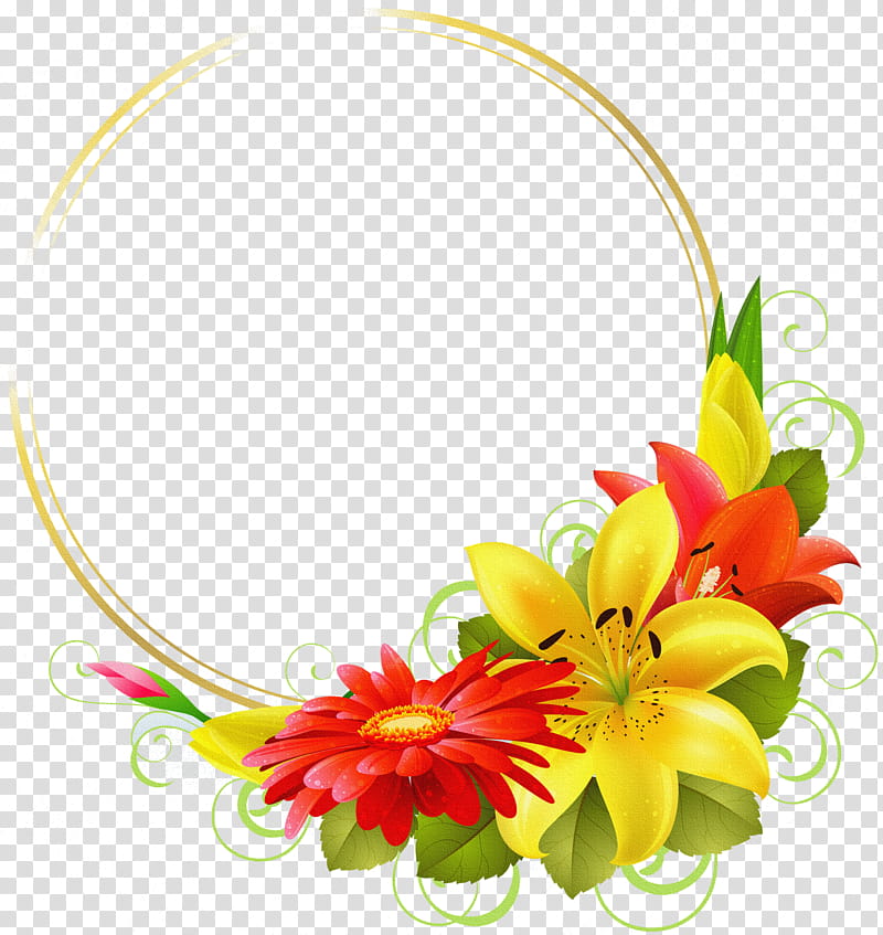 lily round frame lily frame floral frame, Flower, Plant, Gerbera, Petal, Cut Flowers transparent background PNG clipart