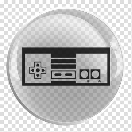 Nintendo Emulators Glass Icon , NES, black and white controller icon transparent background PNG clipart